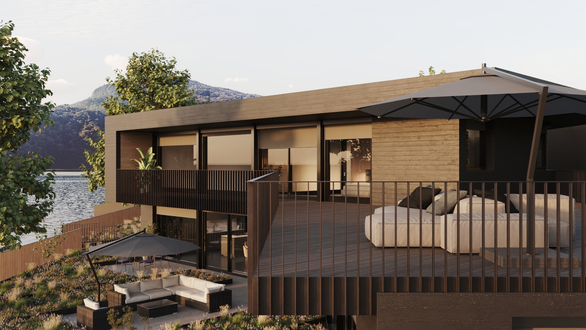 Aura luxury living vista emozionale del terrazzo con vista lago - Aura