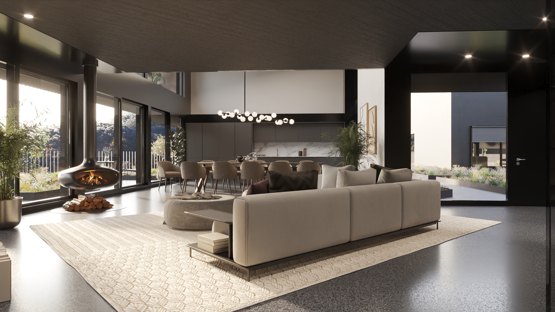 Aura luxury living vista interna dell open space - Aura